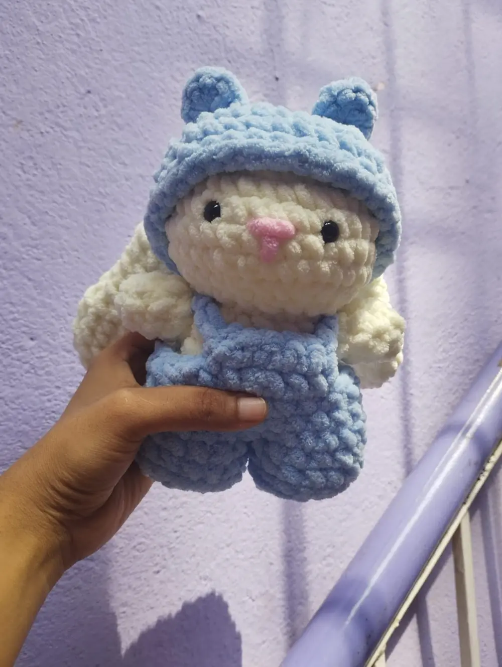 Handmade Crochet Bunny Amigurumi Plush Toy - Blue