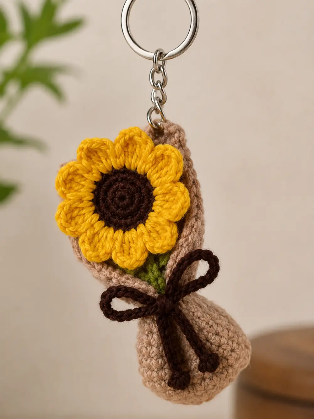 Handmade Sunflower Crochet Bouquet Gift close up details