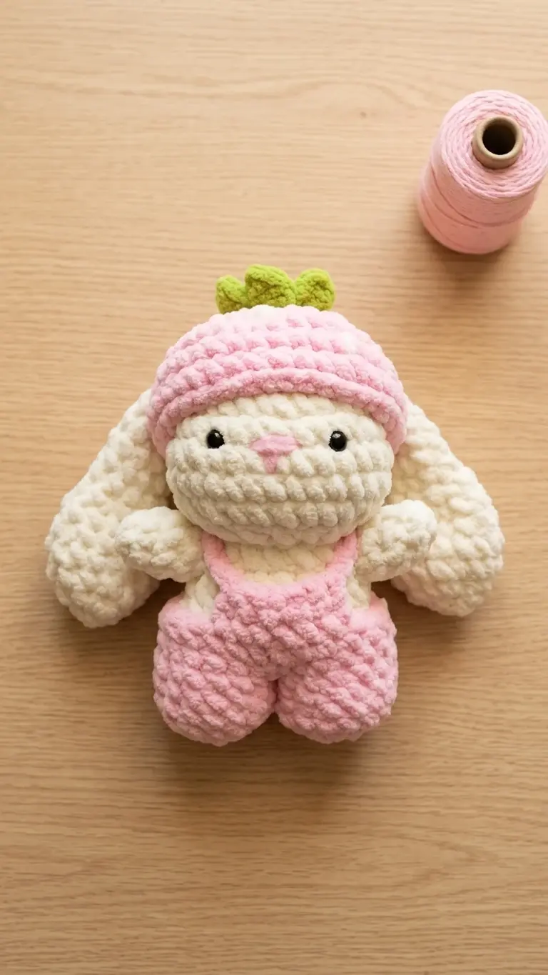 Handmade Crochet Bunny Amigurumi Plush Toy front view