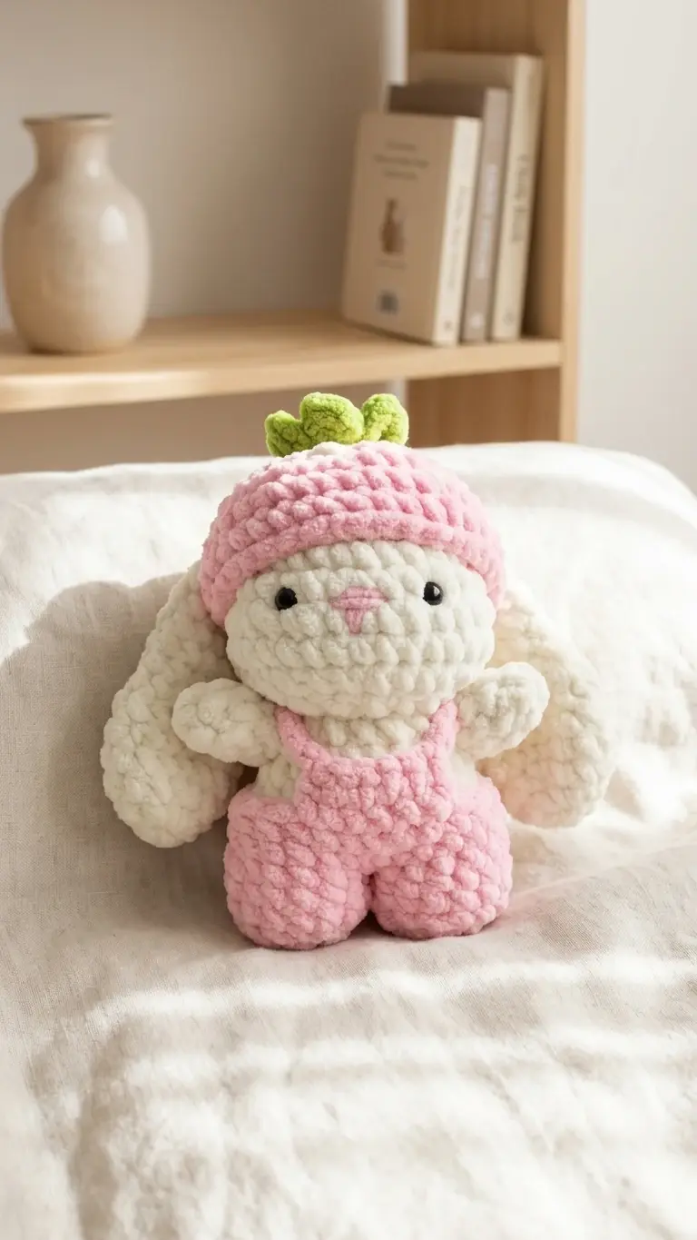 Handmade Crochet Bunny Amigurumi Plush Toy side profile