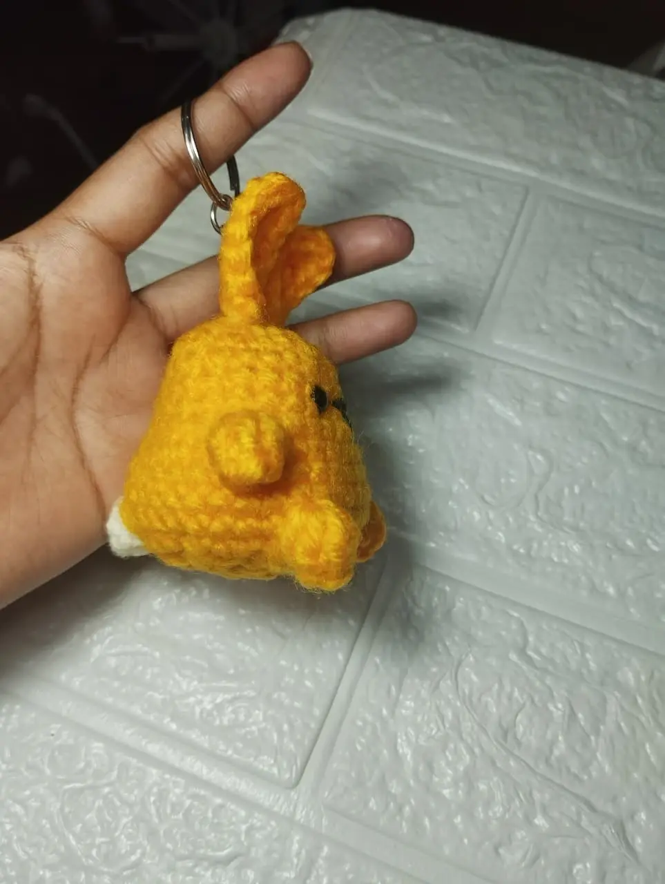 Crochet Bunny Keychain – Yellow Rabbit